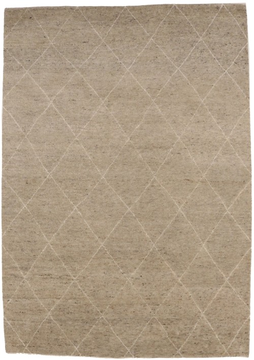 Khaki/Beige Geometric Modern 6X9 Moroccan Style Oriental Rug