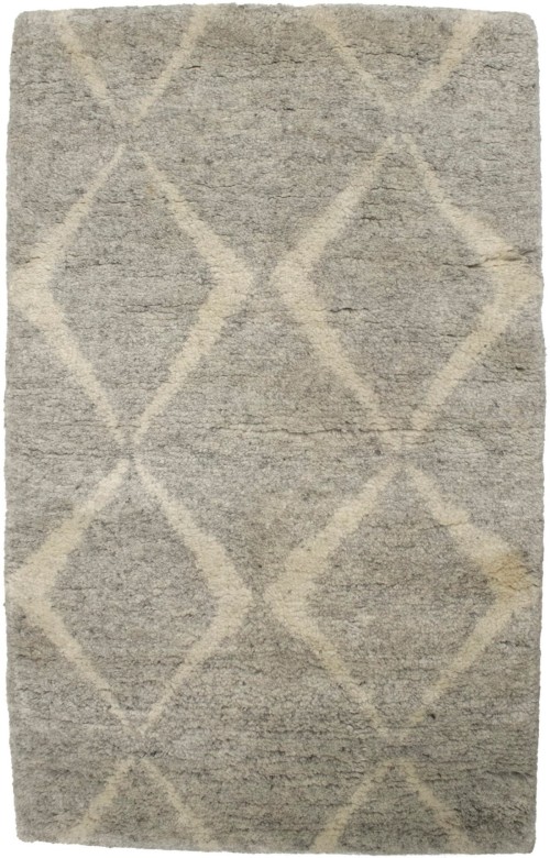 Greige Geometric Modern 2X3 Moroccan Style Oriental Rug