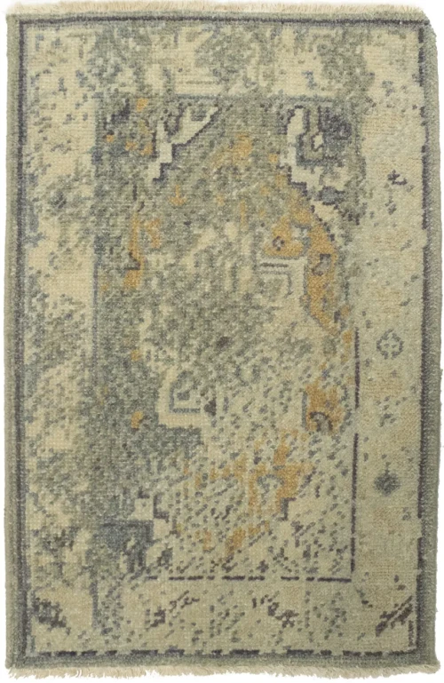 Muted Distressed Heriz 2X3 Transitional Oriental Rug