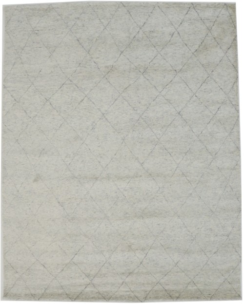 Cream Geometric Modern 8'6X10'2 Moroccan Style Oriental Rug