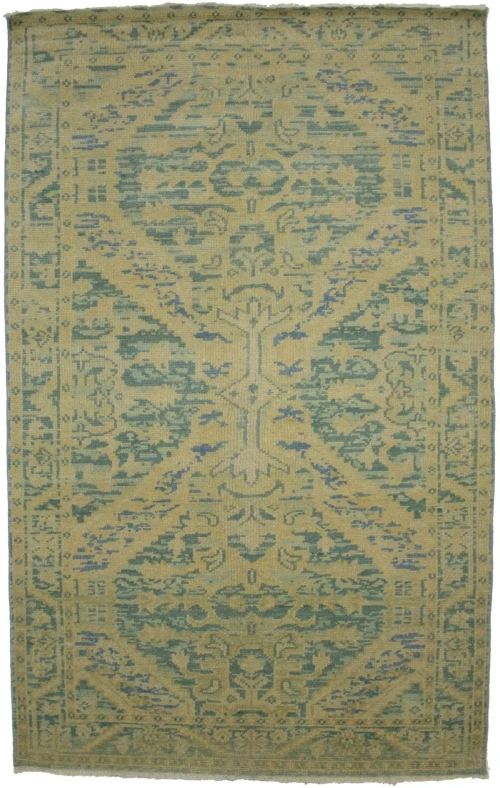 Green Transitional Floral 5X8 Oriental Rug