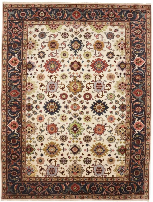 Cream Floral 9X12 Indo-Mahal Oriental Rug