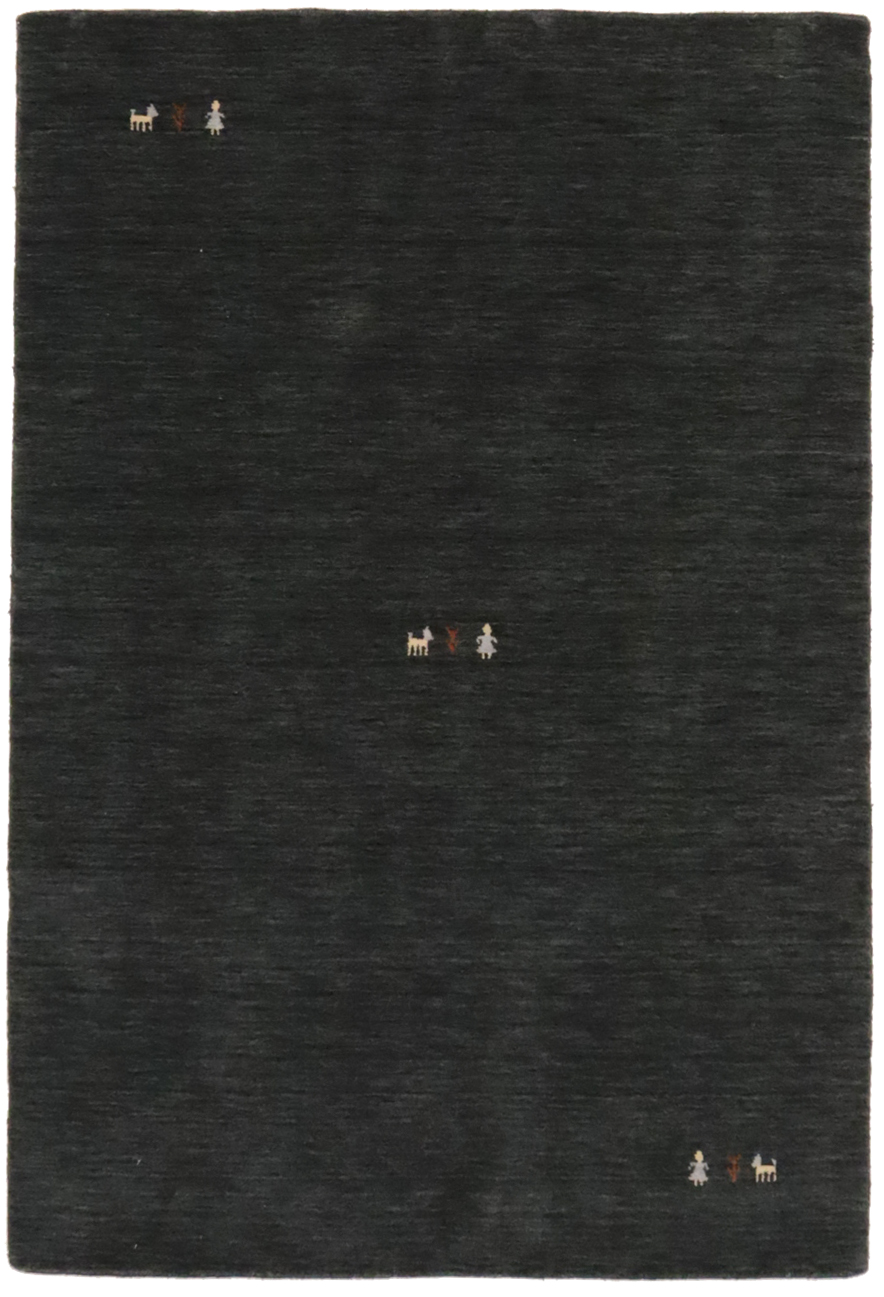 Charcoal Pictorial Gabbeh Modern Rug in All Size