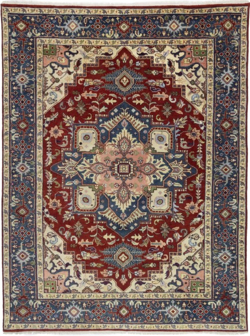 Red Geometric 9X12 Heriz Serapi Oriental Rug