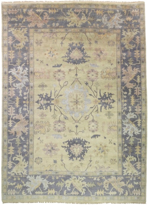 Beige Taupe Floral 10X14 Oushak Chobi Oriental Rug