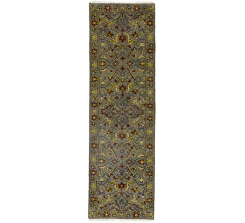 Gray Floral 3X8 Chobi Serapi Oriental Runner Rug