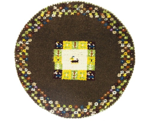 Brown Tribal 2X2 Indo-Gabbeh Oriental Round Rug