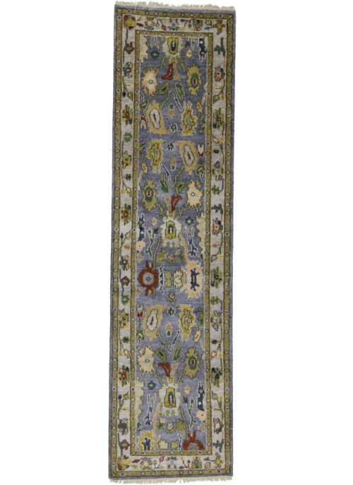 Floral Colorfast 2'7X9'9 Oushak Chobi Oriental Runner Rug