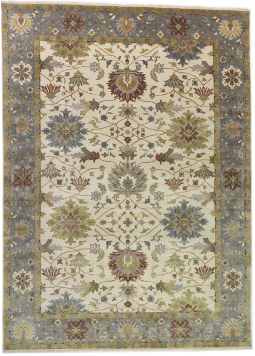 Cream Floral Osh Chobi 10X14 Peshawar Oriental Rug