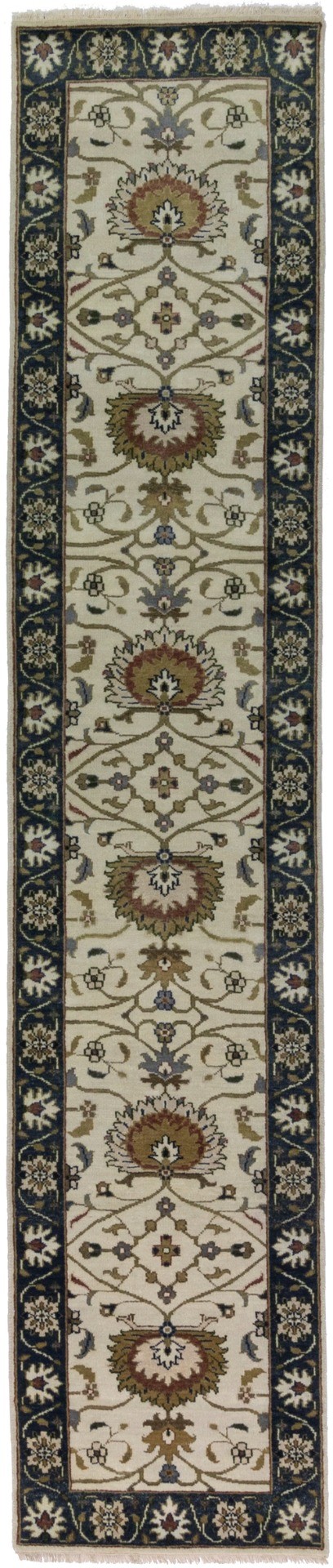 Cream Floral Osh Chobi 2'6X12 Peshawar Oriental Runner Rug