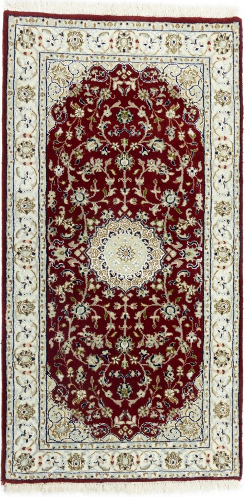 Red Floral 3X5 Indo-Nain Oriental Rug