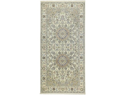 Cream Floral 6X12 Indo-Nain Oriental Rug