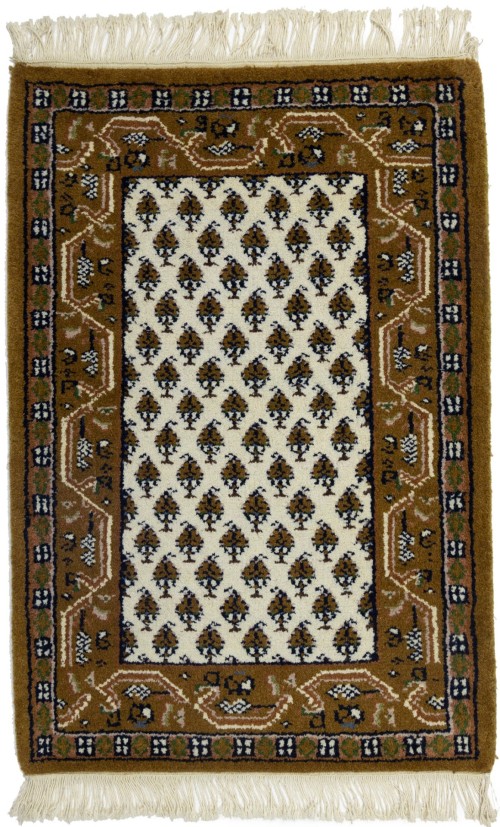 Cream Floral 2X3 Indo Botemir Oriental Rug