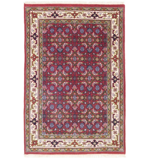 Red Floral Tribal 4X6 Indo-Bidjar Oriental Rug