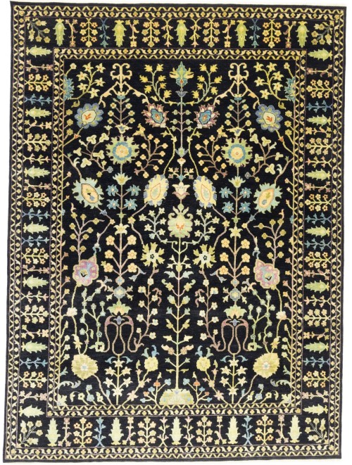 Black Floral 9X12 Osh Chobi Oriental Rug