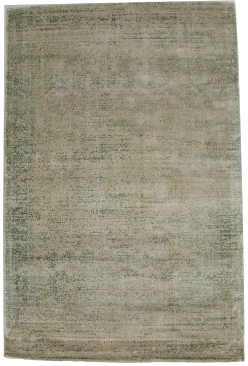 Distressed Green Floral 4X6 Hand-Loomed Modern Rug