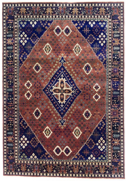 Rust & Navy Tribal 10X14 Indo-Joshaghan Oriental Rug