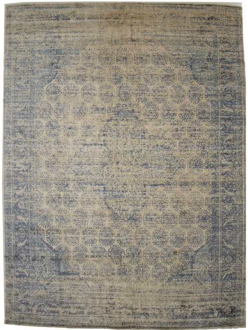 Distressed Floral Modern 9X12 Hand-Loomed Rug