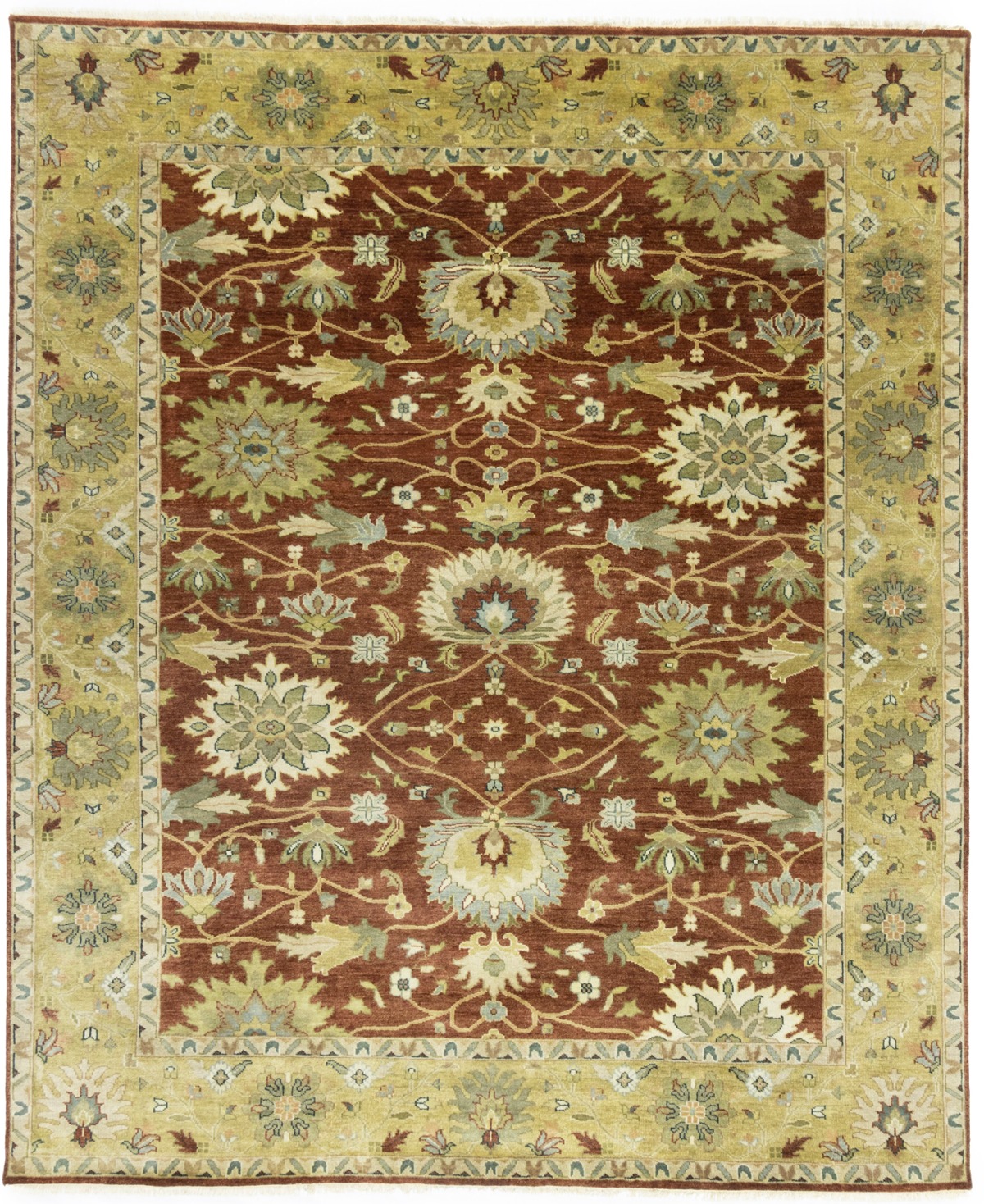 Rust Floral Osh Chobi 8X10 Peshawar Oriental Rug