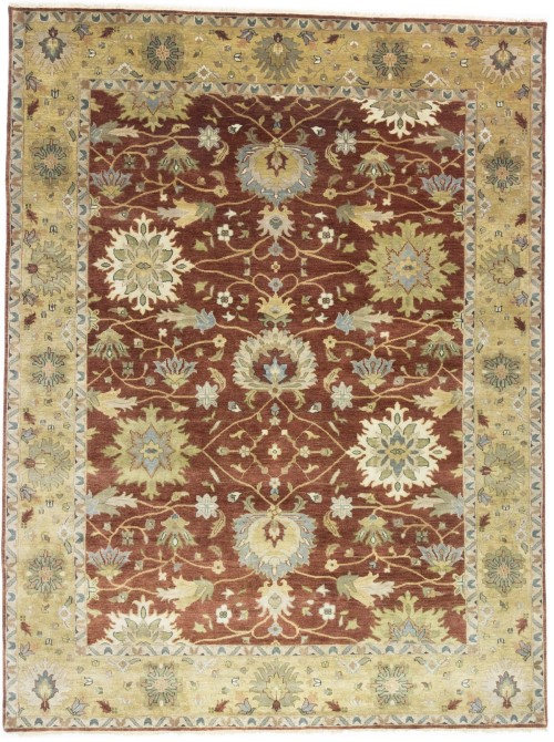 Rust Floral Osh Chobi 9X12 Peshawar Oriental Rug