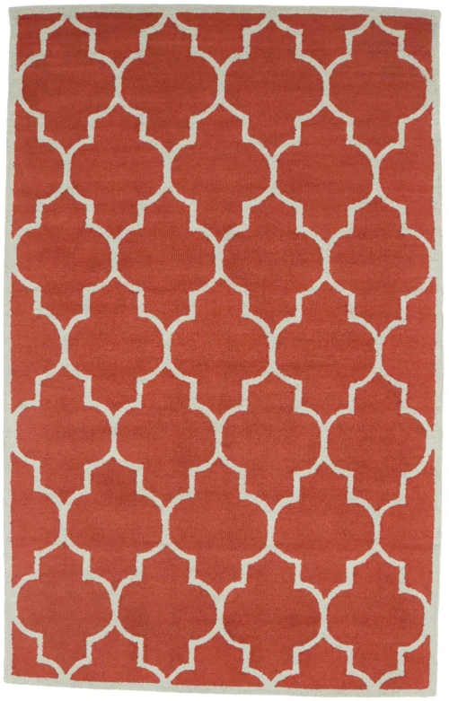 Rusty Red Trellis 5X8 Hand-Tufted Modern Rug