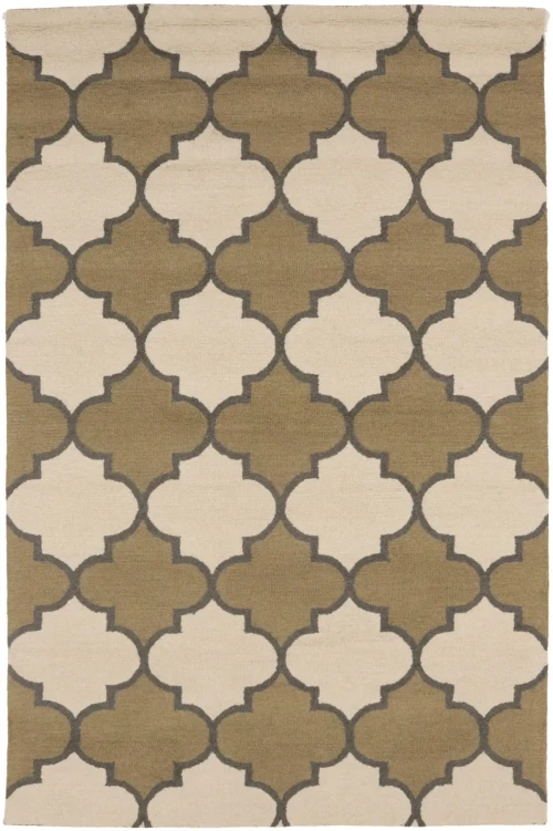 Cream & Beige Trellis 5X8 Hand-Tufted Modern Rug