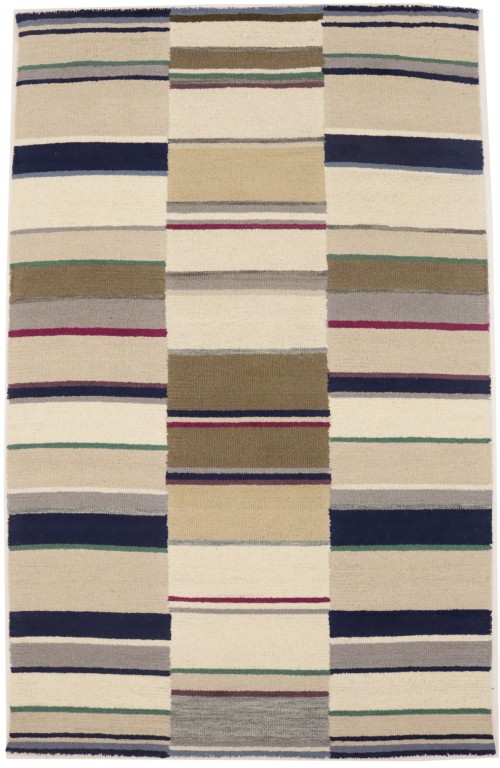 Multicolored Stripes 5X8 Hand-Tufted Modern Rug