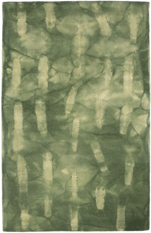 Hunter Green Tie-Dye 5X8 Hand-Tufted Modern Rug