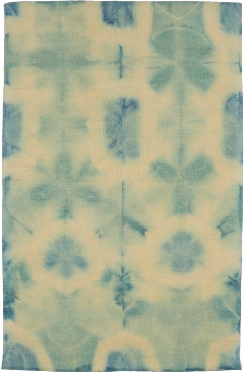 Teal Tie-Dye 5X8 Hand-Tufted Modern Rug