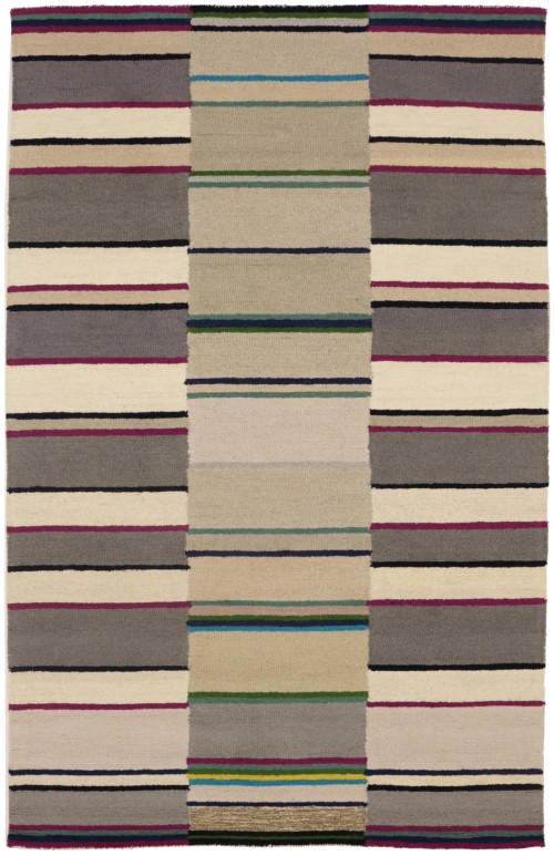 Multicolored Stripes 5X8 Hand-Tufted Modern Rug