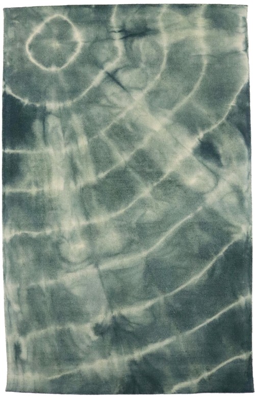 Hunter Green Tie-Dye 5X8 Hand-Tufted Modern Rug