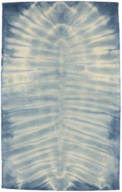 Blue Tie-Dye 5X8 Hand-Tufted Modern Rug