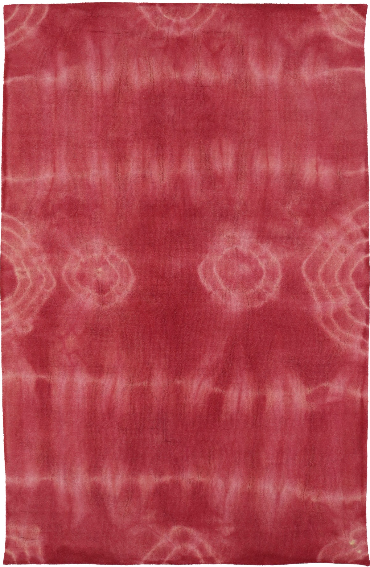 Rose Red Tie-Dye 5X8 Hand-Tufted Modern Rug