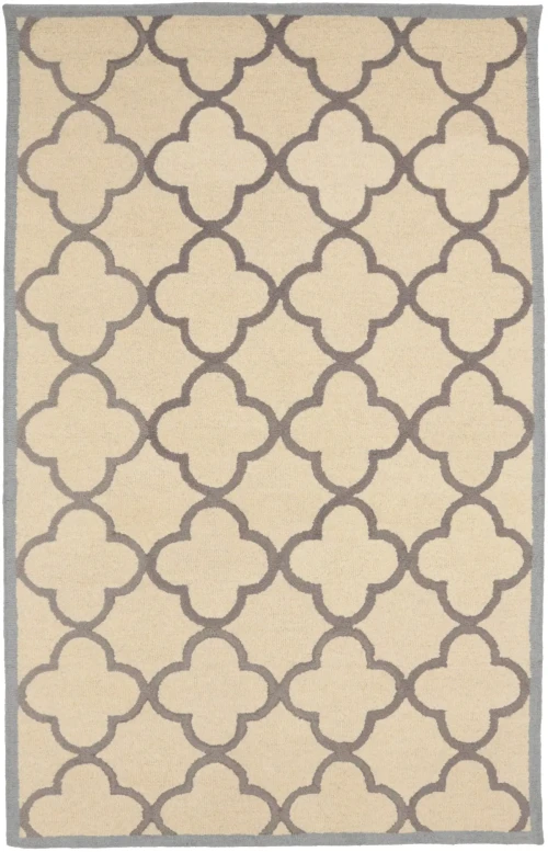 Cream & Taupe Trellis 5X8 Hand-Tufted Modern Rug