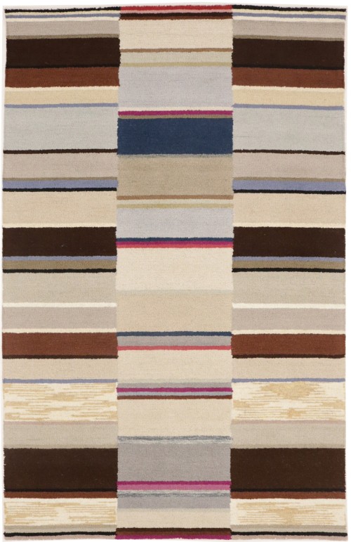 Multicolored Stripes 5X8 Hand-Tufted Modern Rug