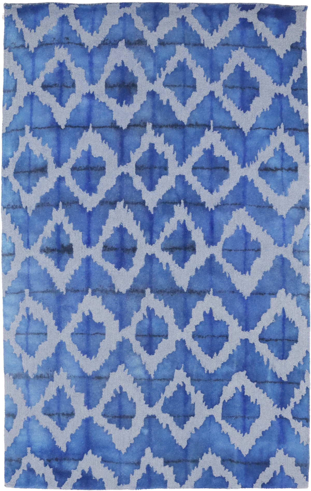 Blue Abstract 5X8 Hand-Tufted Modern Rug