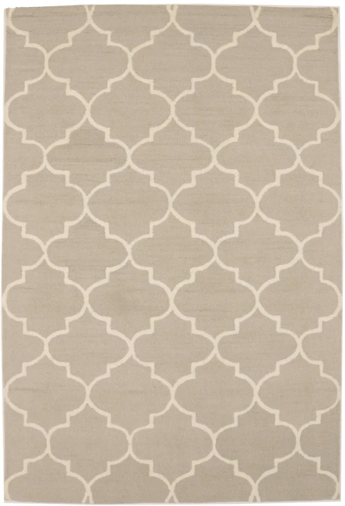 Cream & Beige Trellis 5X8 Hand-Tufted Modern Rug