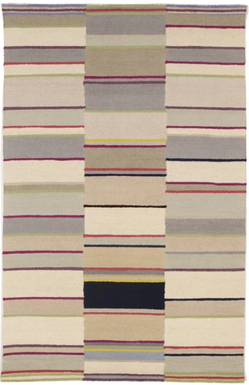 Multicolored Stripes 5X8 Hand-Tufted Modern Rug