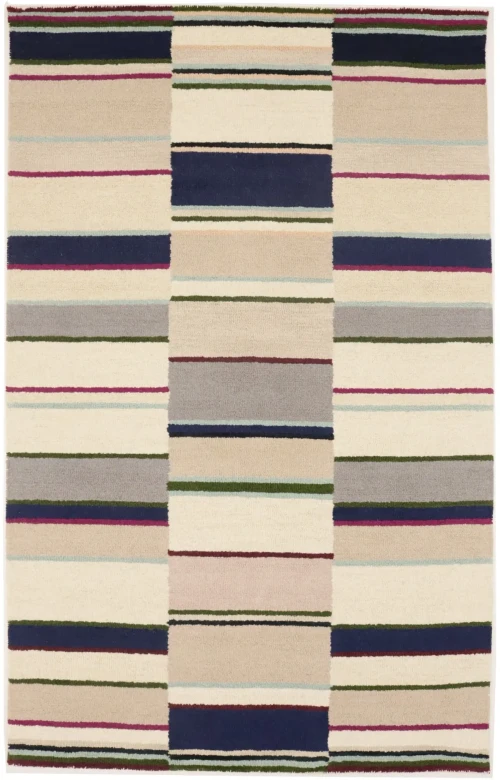 Multicolored Stripes 5X8 Hand-Tufted Modern Rug