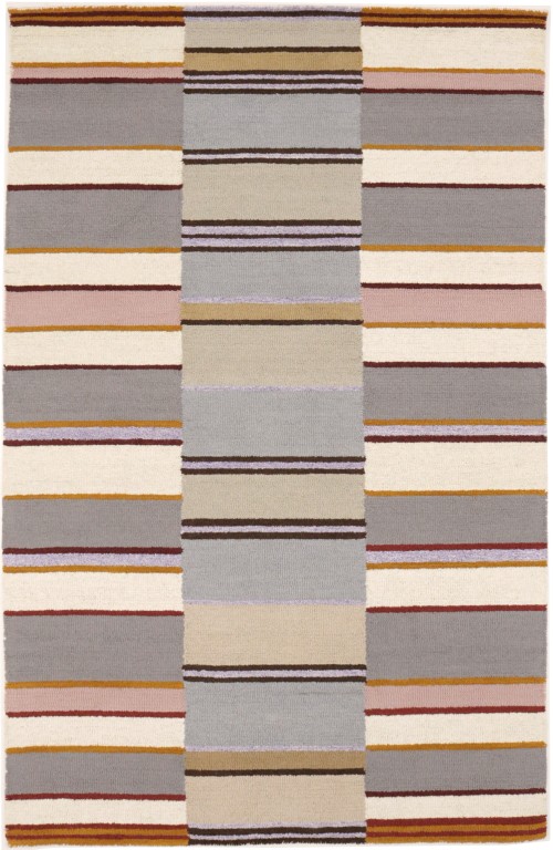 Multicolored Stripes 5X8 Hand-Tufted Modern Rug