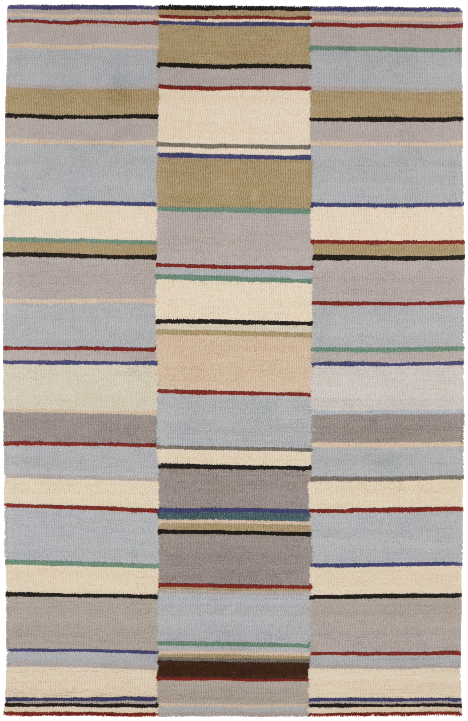 Multicolored Stripes 5X8 Hand-Tufted Modern Rug