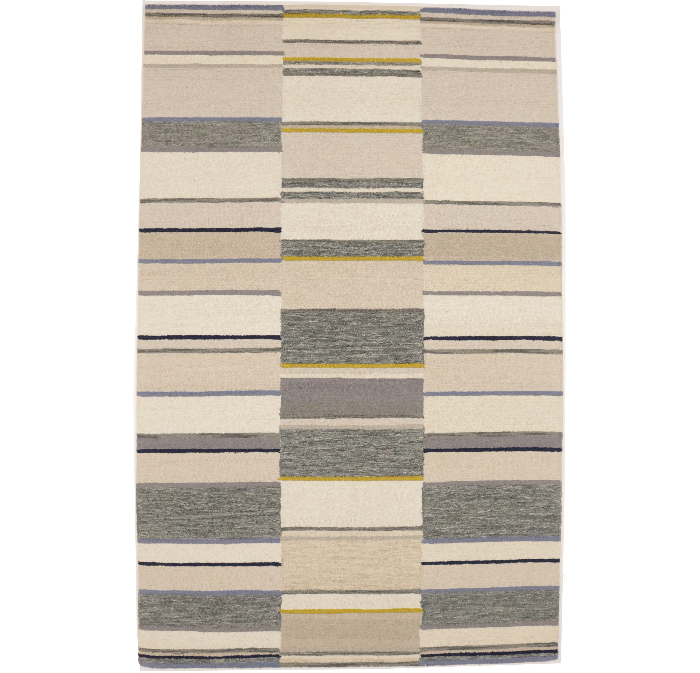 Multicolored Stripes 5X8 Hand-Tufted Modern Rug