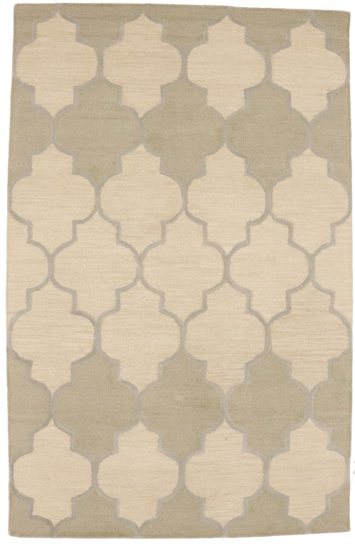 Cream Trellis 5X8 Hand-Tufted Modern Rug