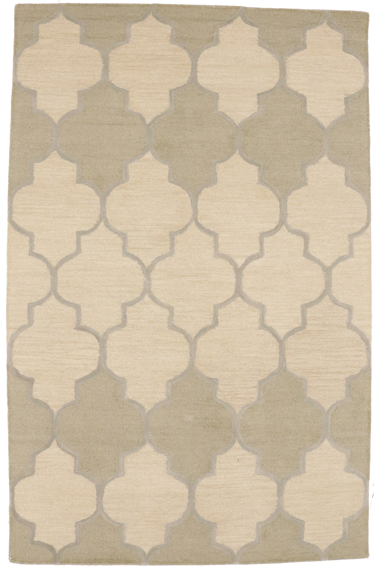 Cream Trellis 5X8 Hand-Tufted Modern Rug