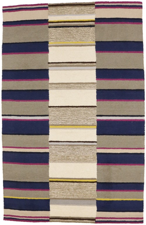 Multicolored Stripes 5X8 Hand-Tufted Modern Rug