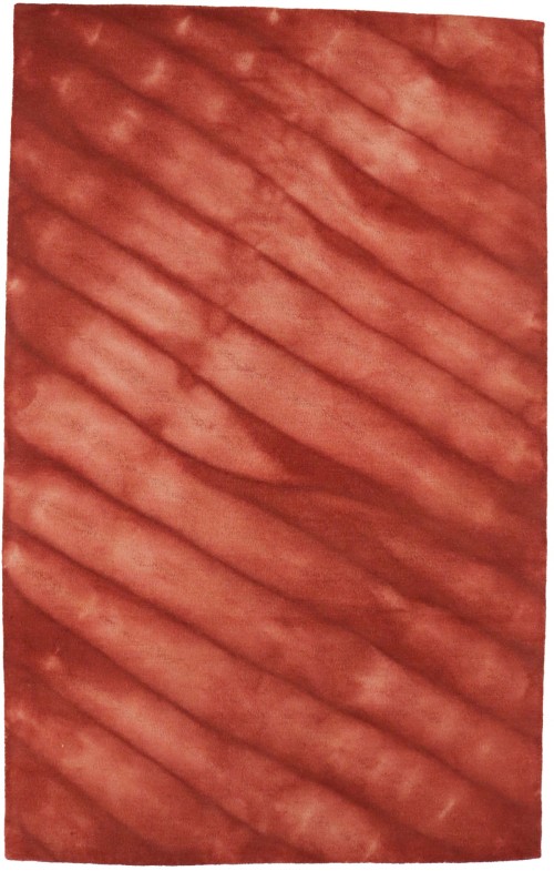 Maroon Red Tie-Dye 5X8 Hand-Tufted Modern Rug