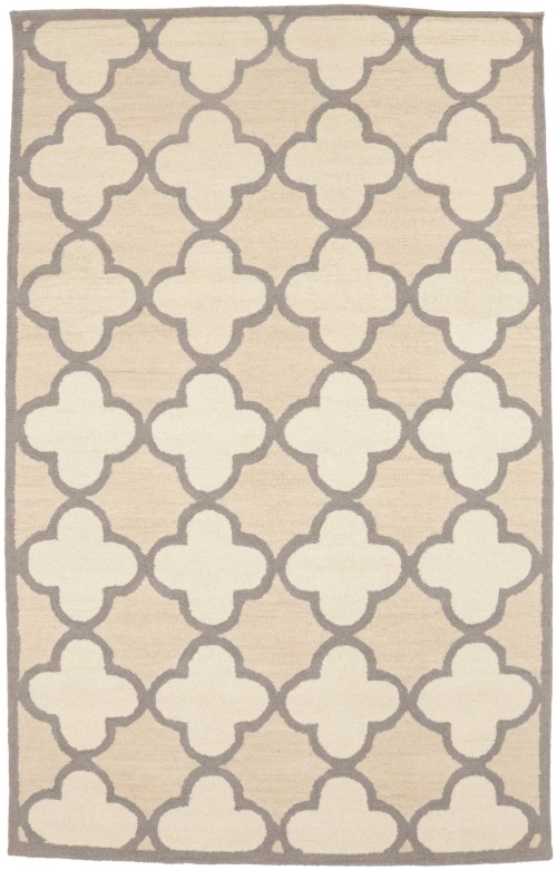 Cream Beige Trellis 5X8 Hand-Tufted Modern Rug