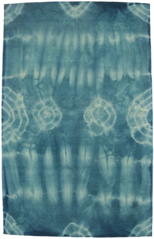 Dark Teal Tie-Dye 5X8 Hand-Tufted Modern Rug