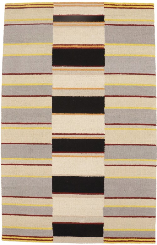 Multicolored Stripes 5X8 Hand-Tufted Modern Rug