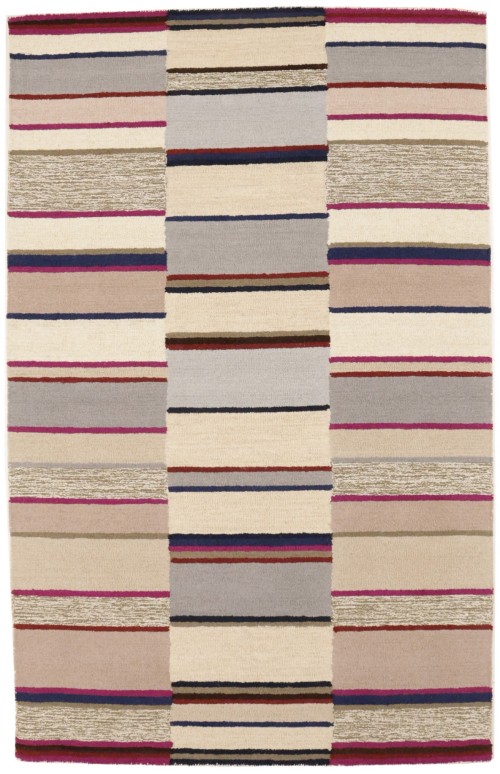 Multicolored Stripes 5X8 Hand-Tufted Modern Rug